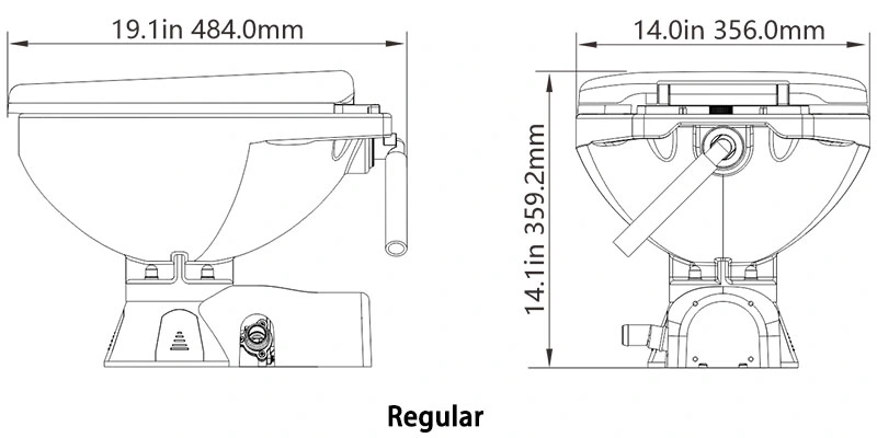 Seaflo Quiet Flush Electric Toilet Seawater Marine Toilet